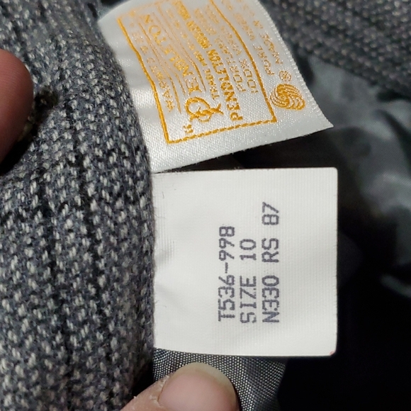 Pendleton vintage wool plaid grey skirt midi length pockets - Picture 6 of 8